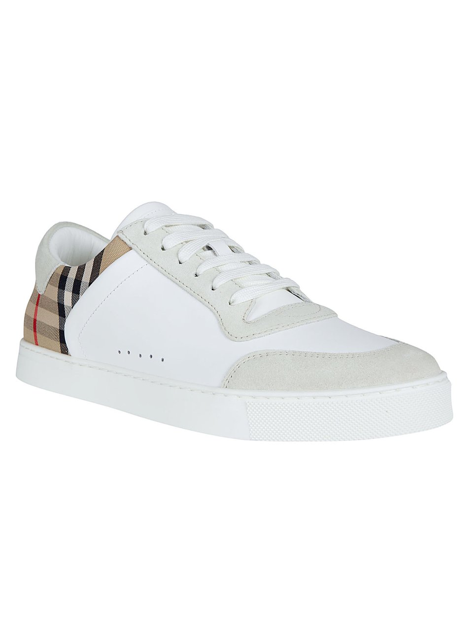 Burberry Low-Top Sneakers with Suede Accents and Check Detail Wit