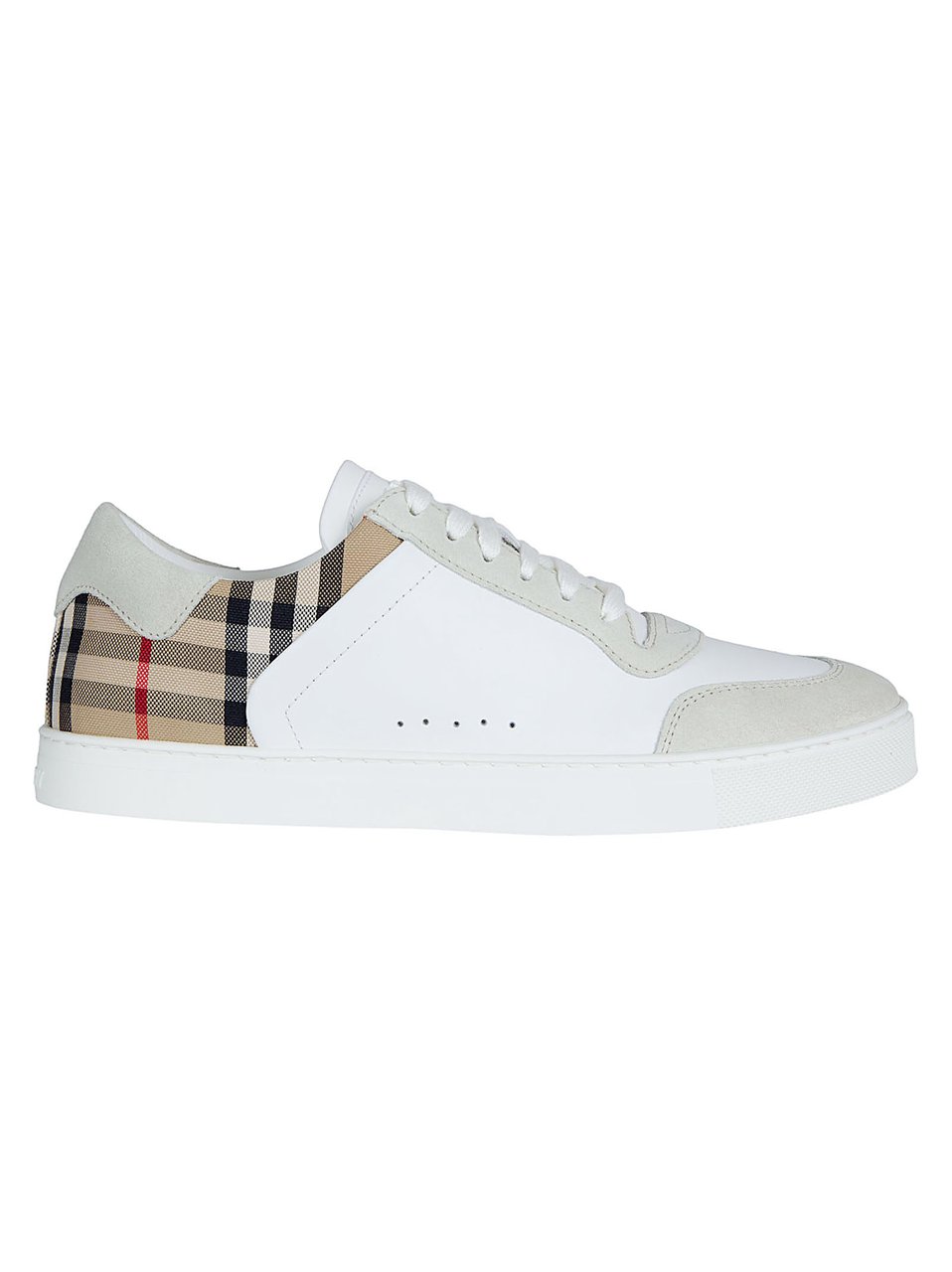 Burberry Low-Top Sneakers with Suede Accents and Check Detail Wit