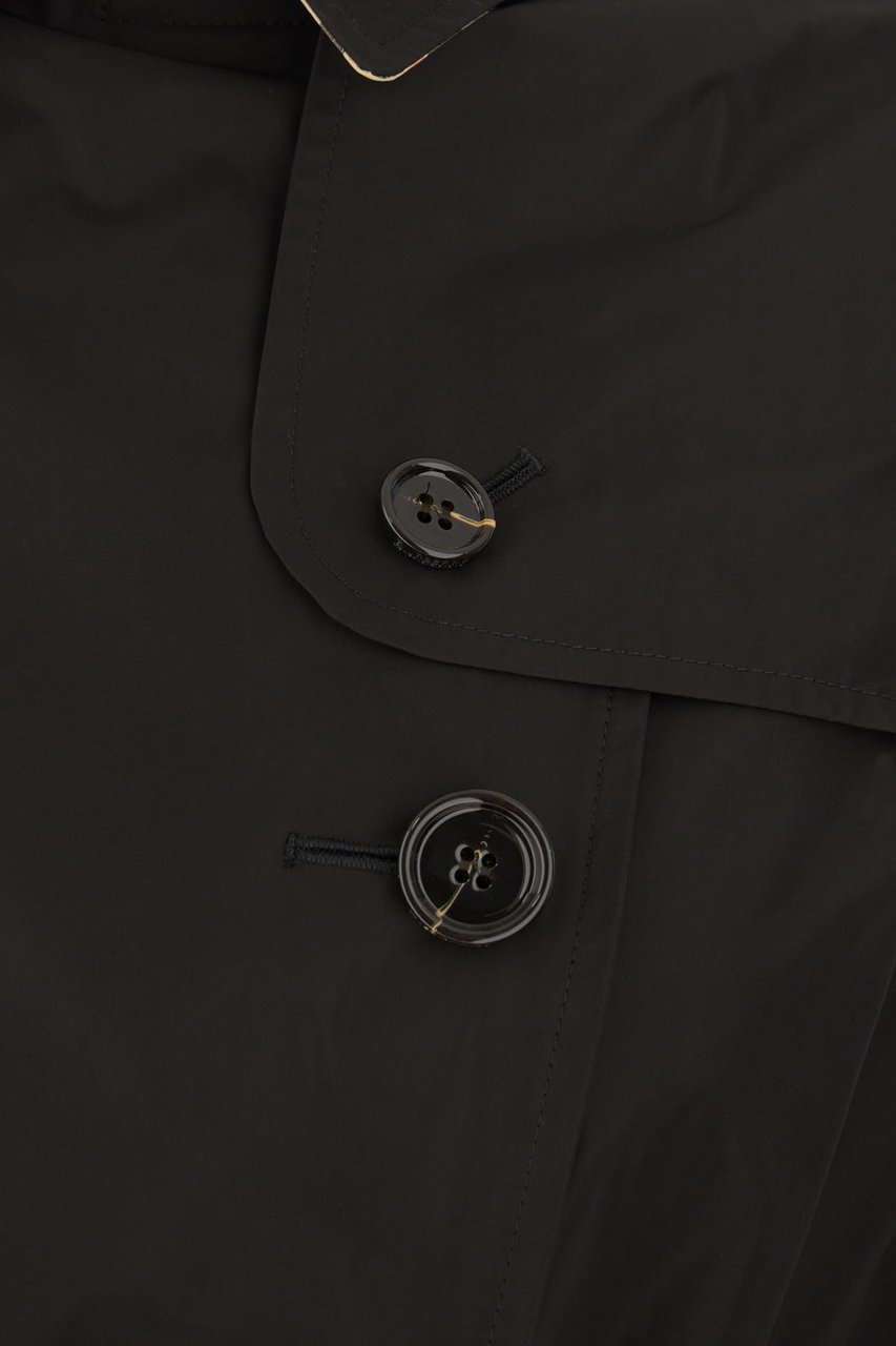 Burberry Black polyester trench Zwart