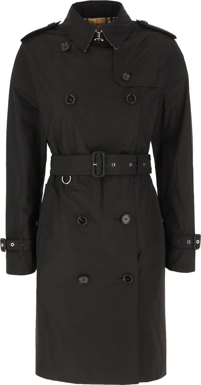 Burberry Black polyester trench Zwart
