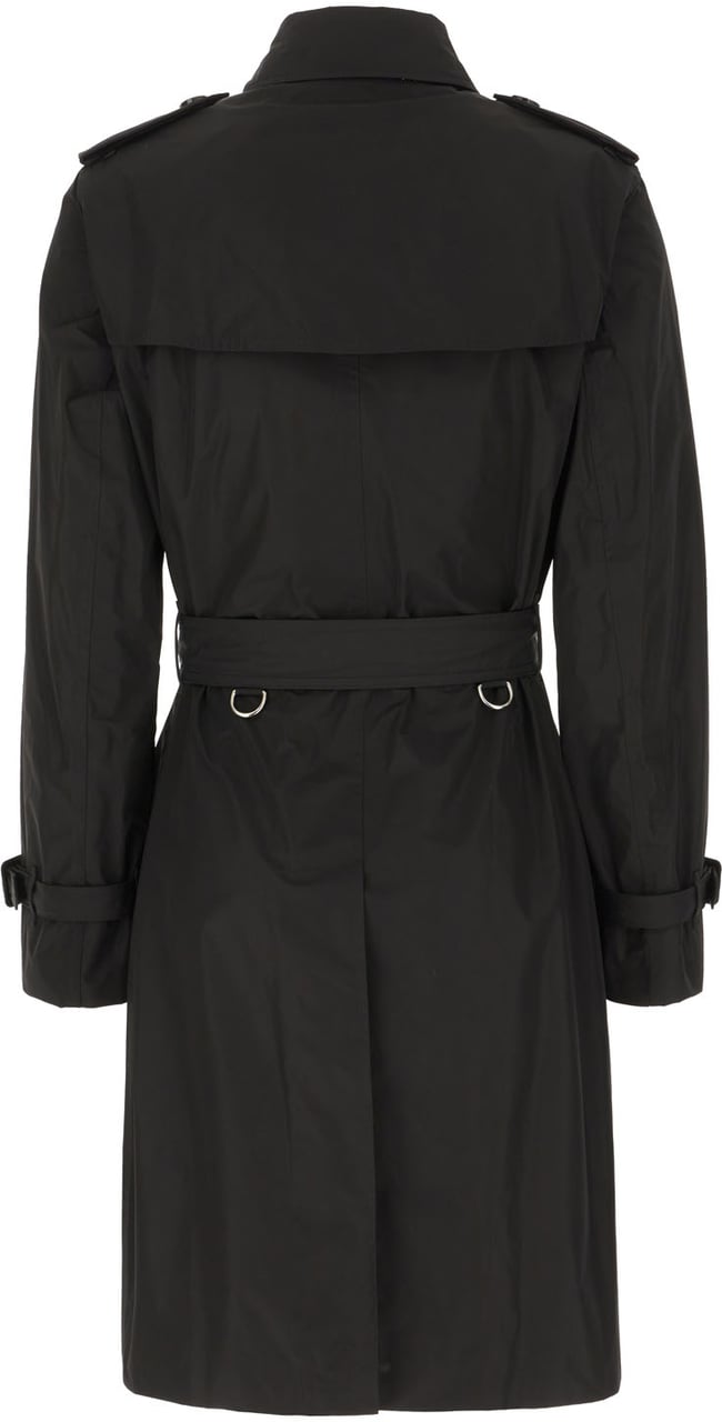 Burberry Black polyester trench Zwart
