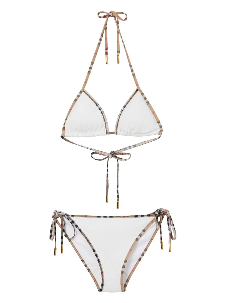 Burberry Classic Two-Piece Swimwear Set with Check-Patterned Trim Wit