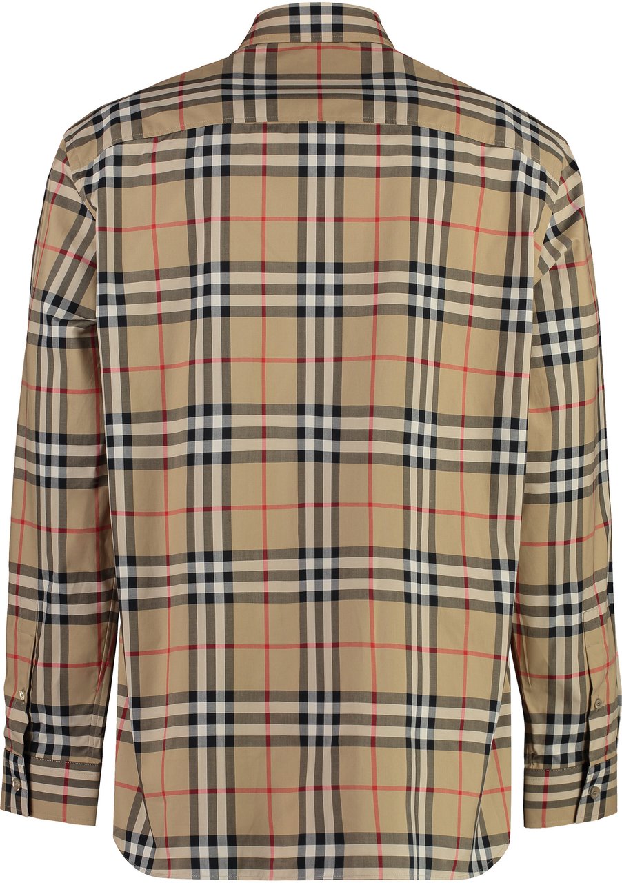 Burberry Check print cotton shirt Beige