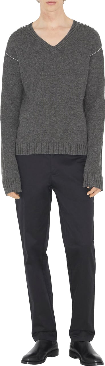 Burberry Denton Straight-Leg Black Cotton Trousers Zwart