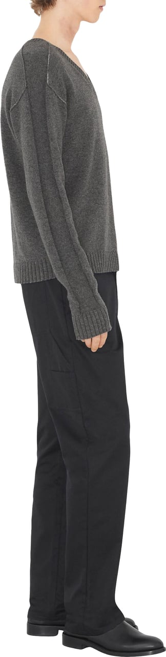 Burberry Denton Straight-Leg Black Cotton Trousers Zwart
