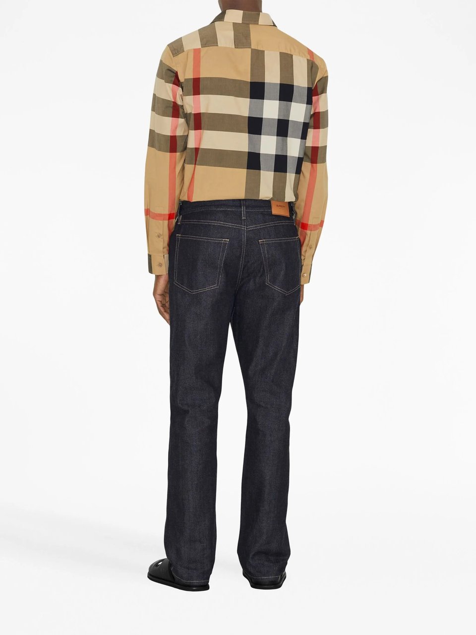 Burberry Multi-Color Check Pattern Slim Shirt Bruin