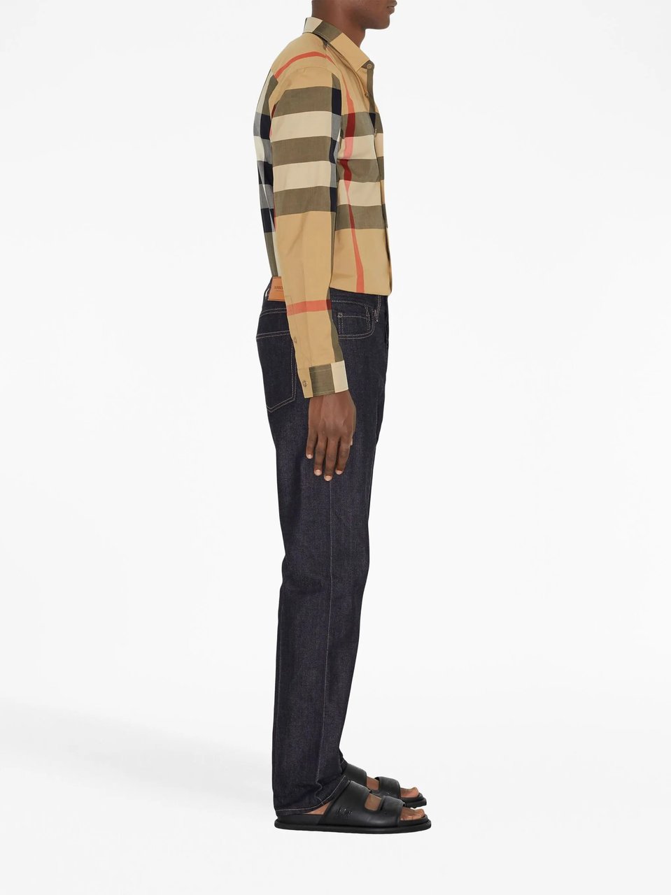 Burberry Multi-Color Check Pattern Slim Shirt Bruin