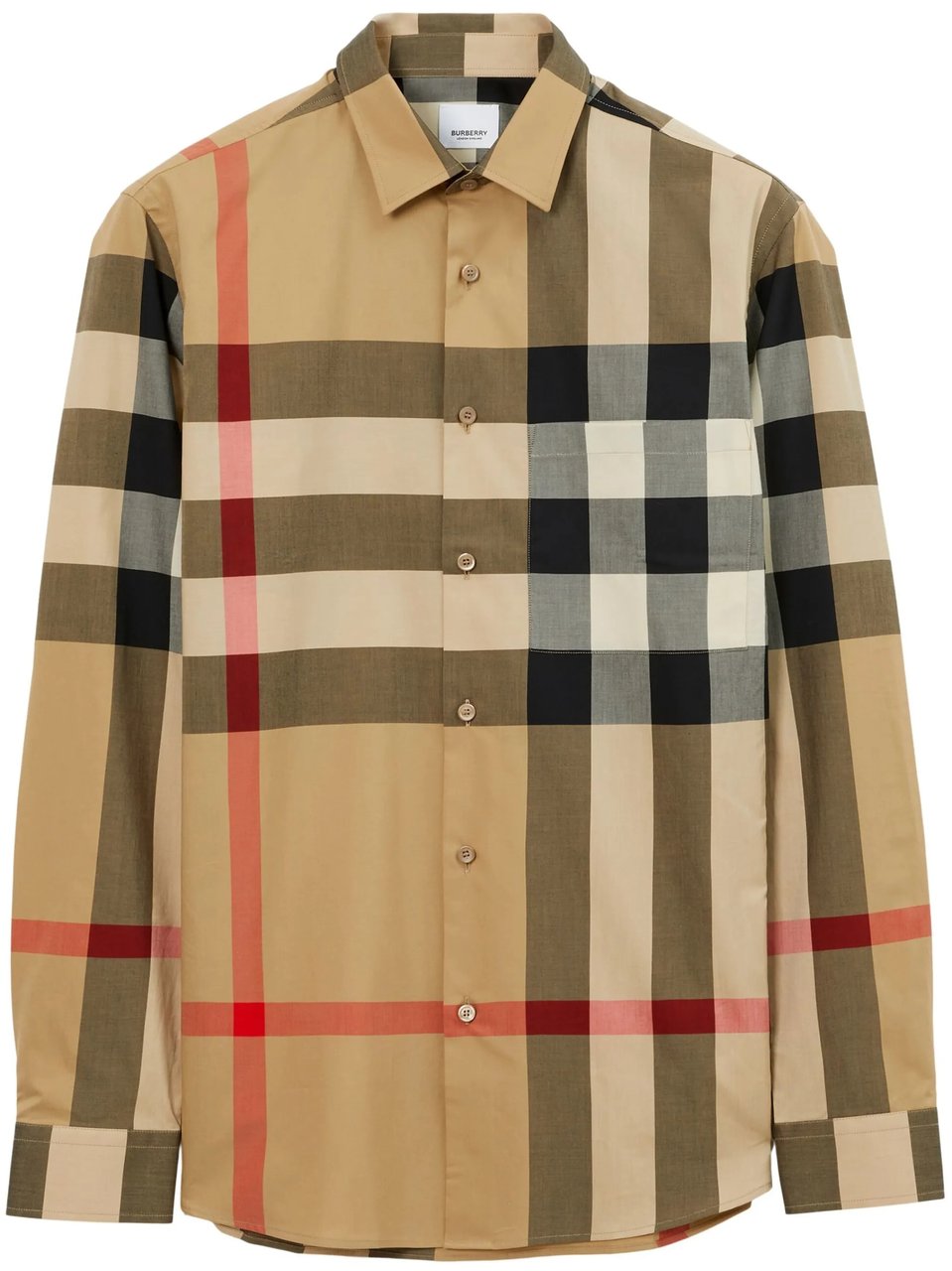 Burberry Multi-Color Check Pattern Slim Shirt Bruin
