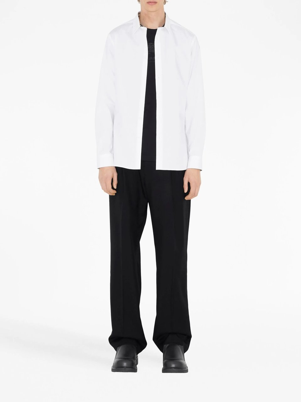 Burberry Slim Fit Cotton Stretch Shirt Wit