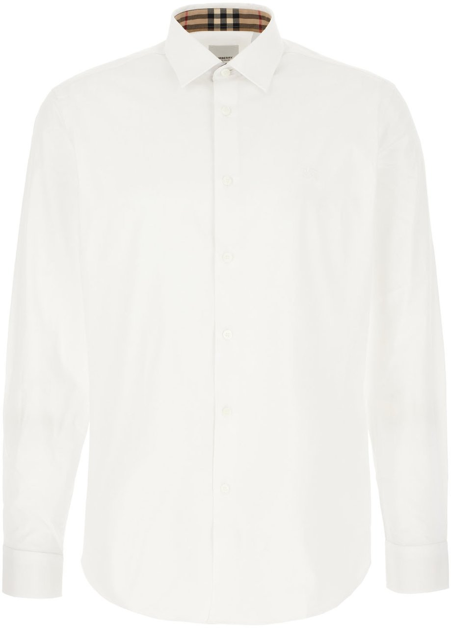 Burberry Burberry White stretch cotton shirt Wit