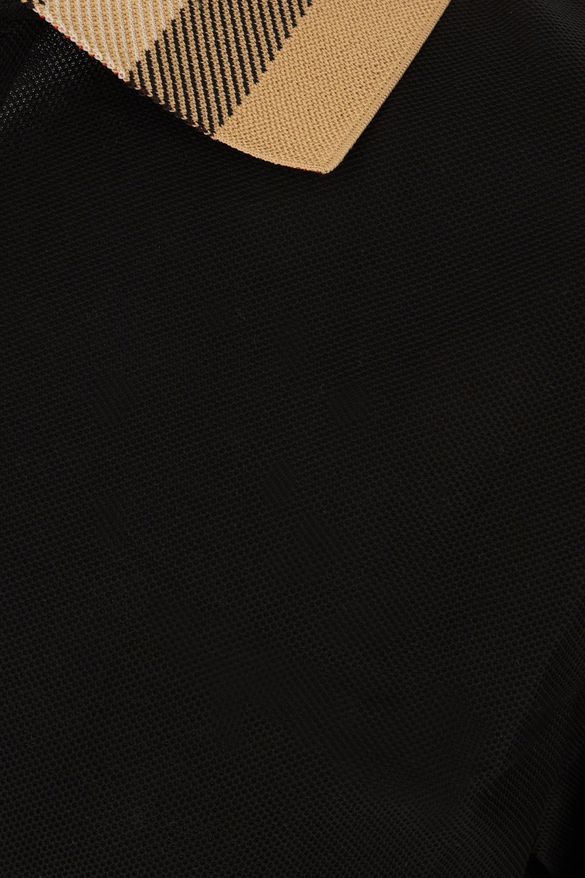 Burberry Burberry Black piquet polo shirt Zwart