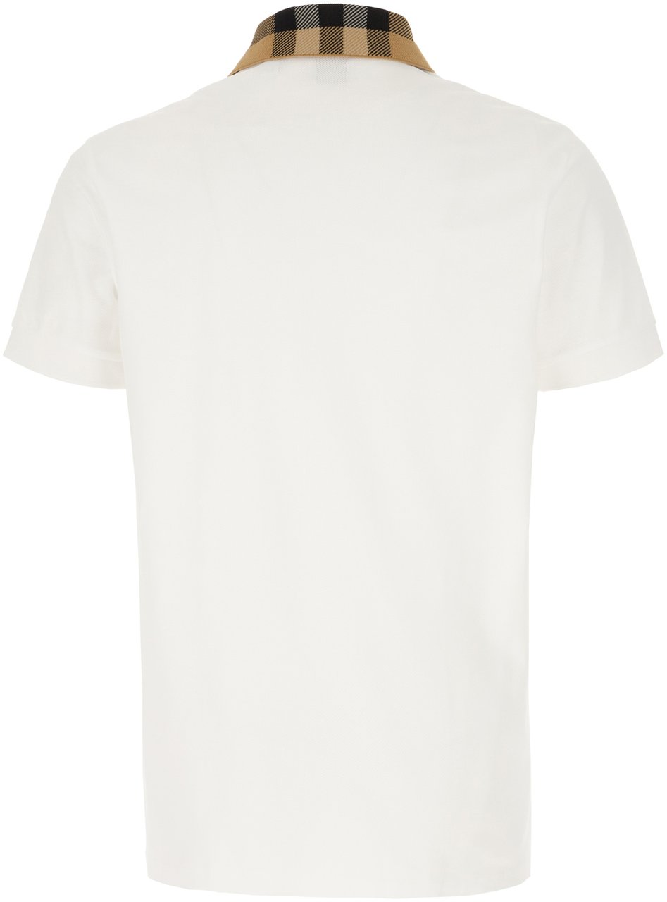 Burberry Burberry White piquet polo shirt Wit
