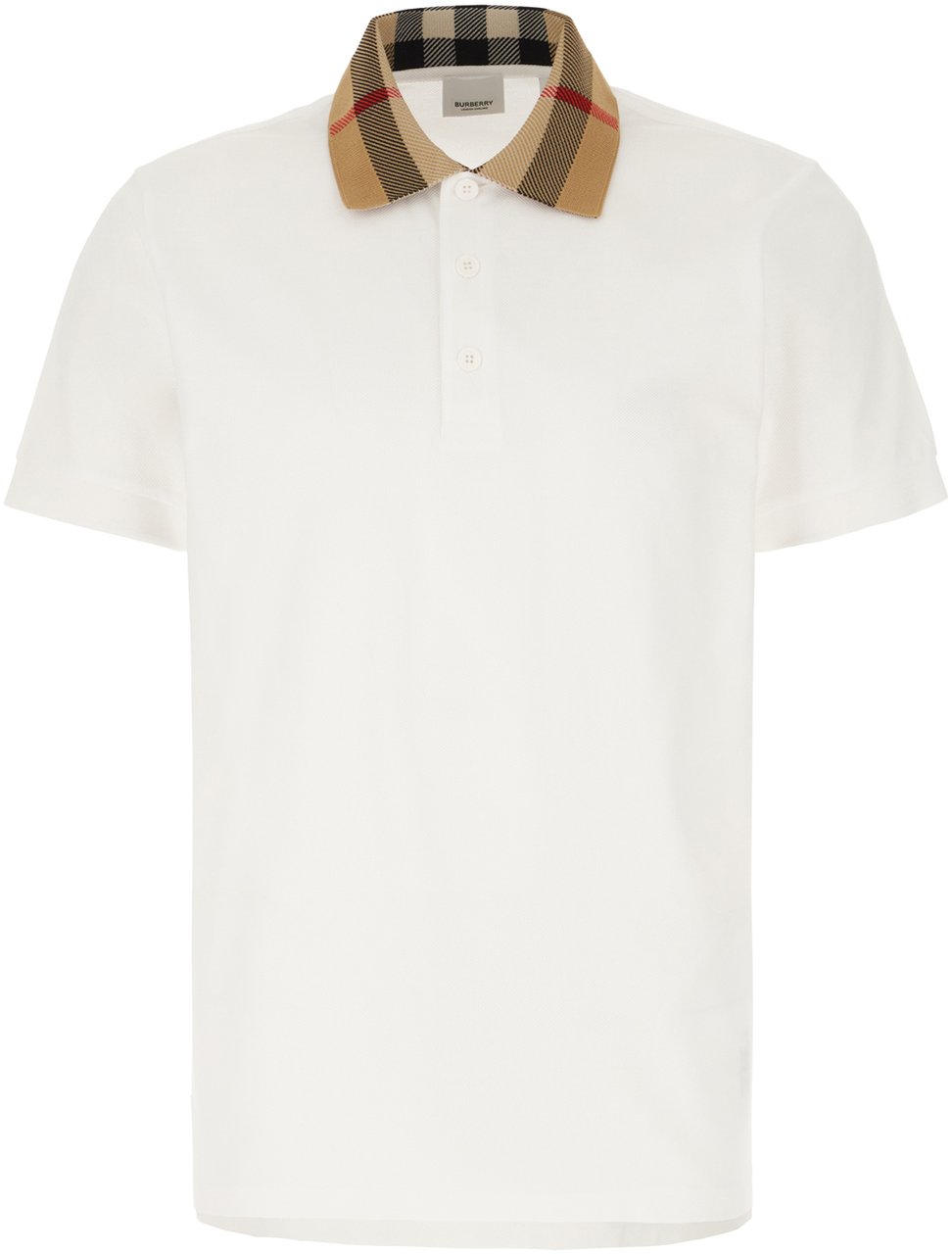 Burberry Burberry White piquet polo shirt Wit