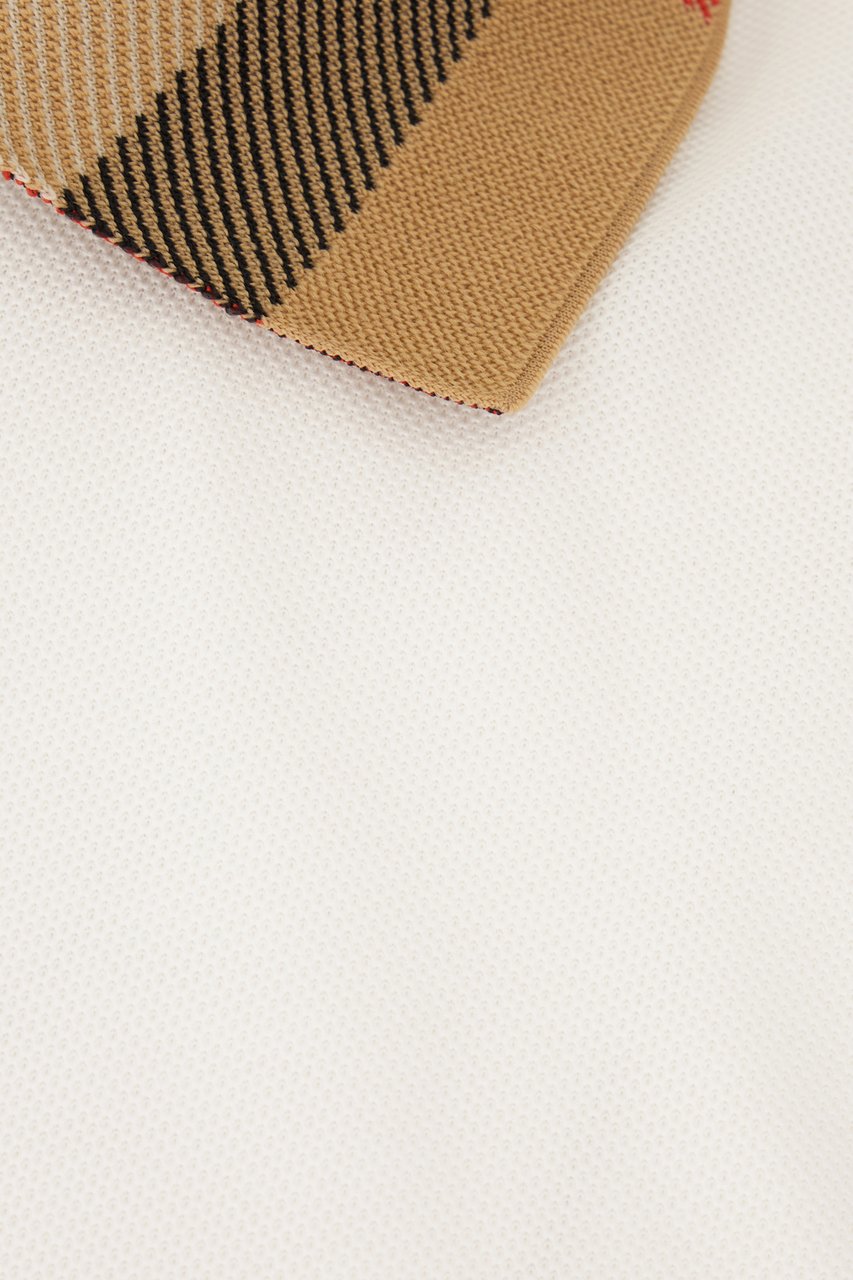 Burberry Burberry White piquet polo shirt Wit