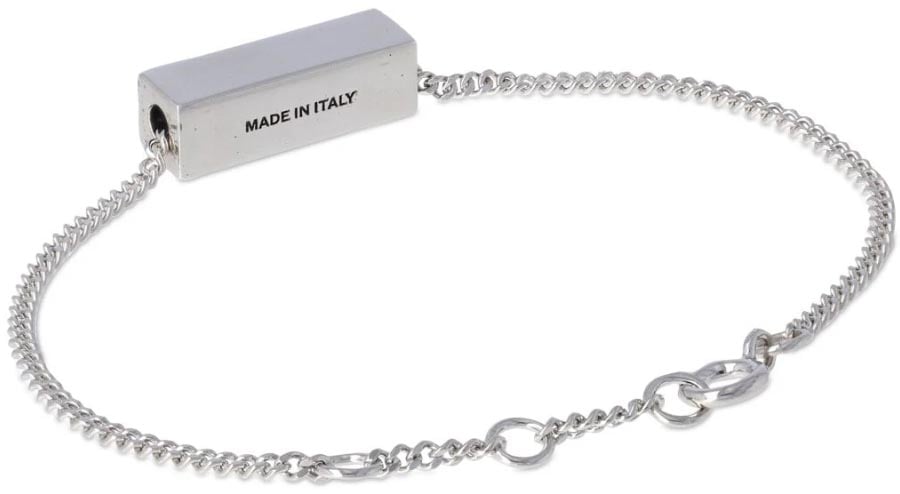 Burberry Engraved Bar Logo Chain Bracelet Zilver