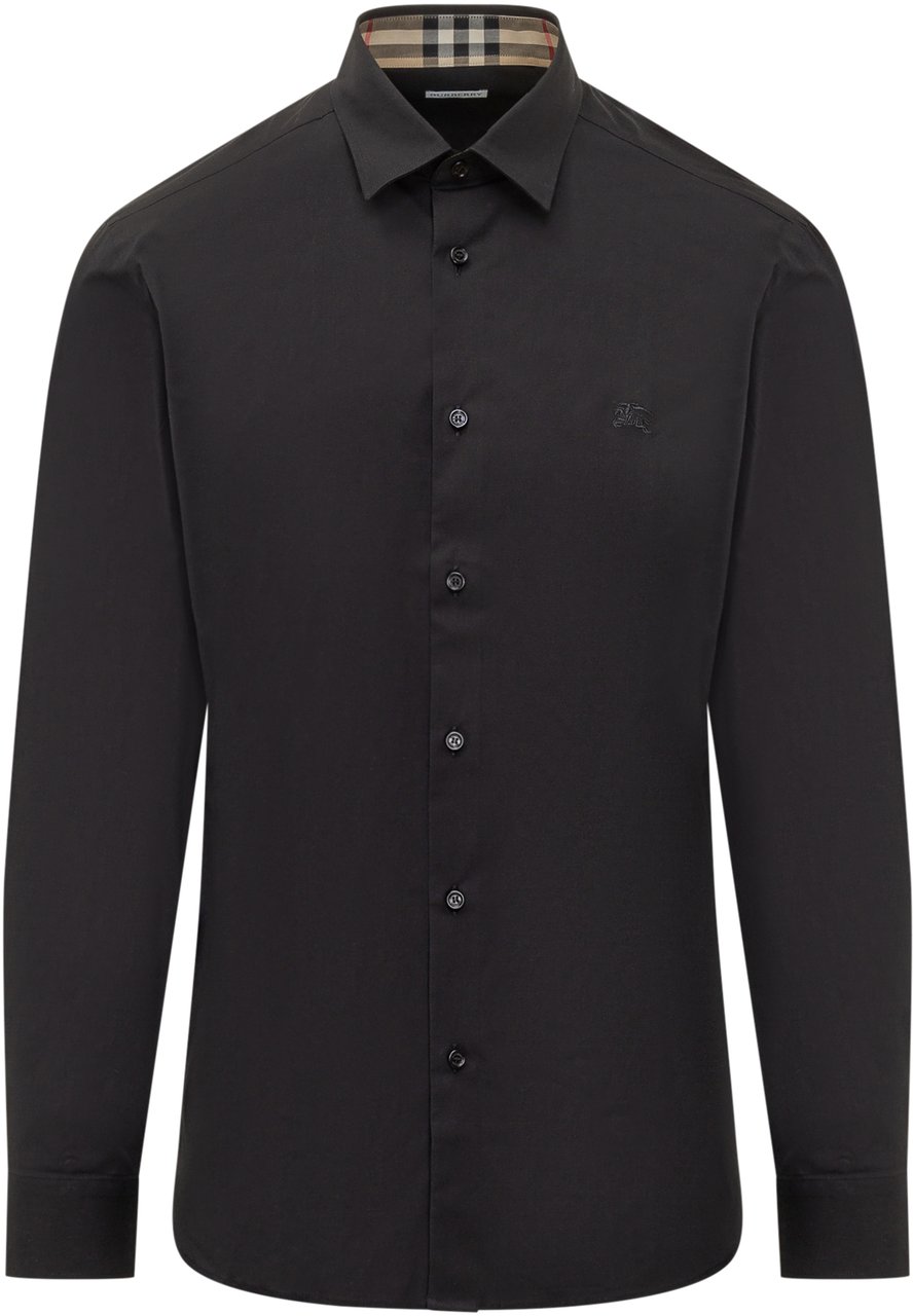 Burberry Camicia Classica Con Dettaglio Check Interno Zwart