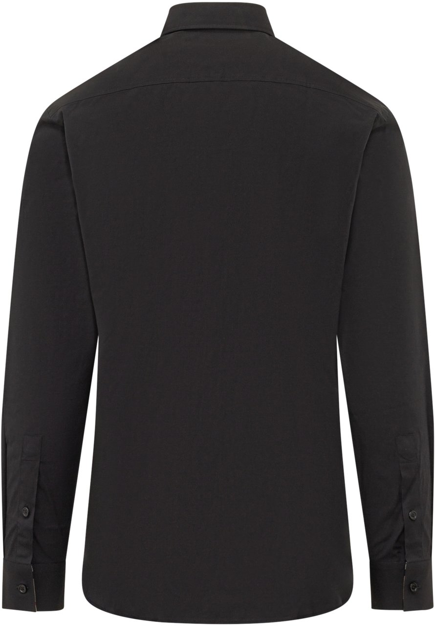 Burberry Camicia Classica Con Dettaglio Check Interno Zwart