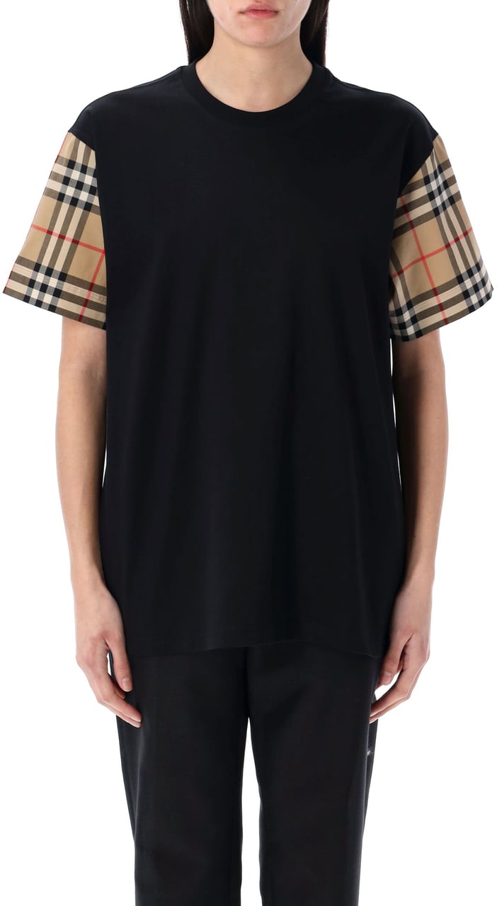 Burberry Carrick Chk Slv Org Nero Zwart