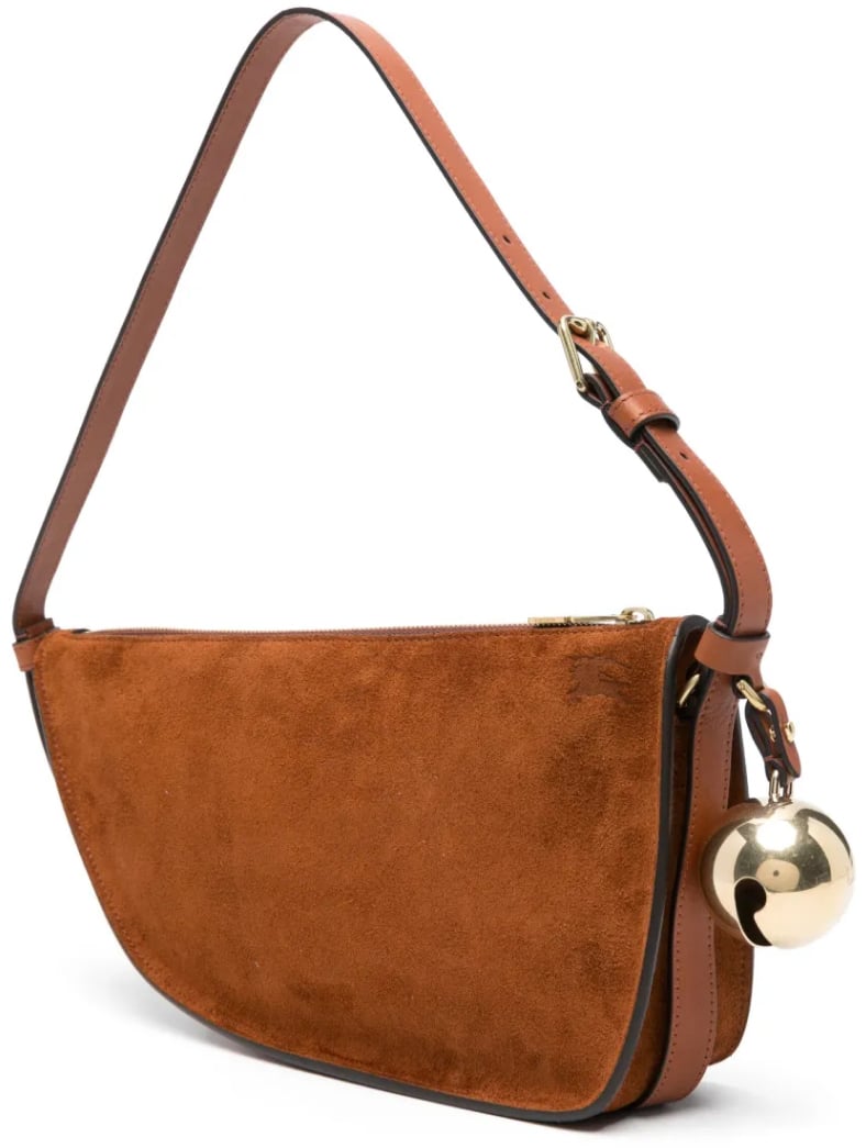 Burberry Shield Sling Charm Shoulder Bag Bruin