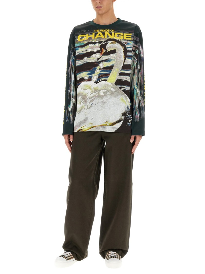 Burberry Wide-Leg Cotton Pants Bruin