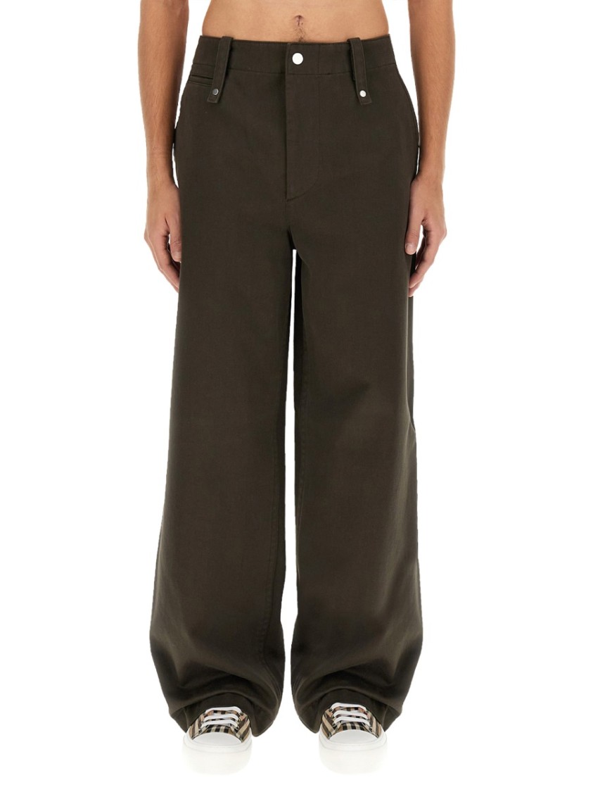 Burberry Wide-Leg Cotton Pants Bruin