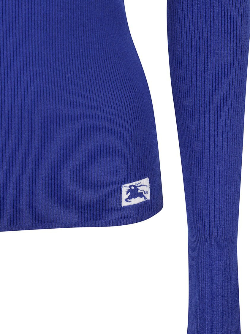 Burberry Fitted High Neck Sweater Blauw
