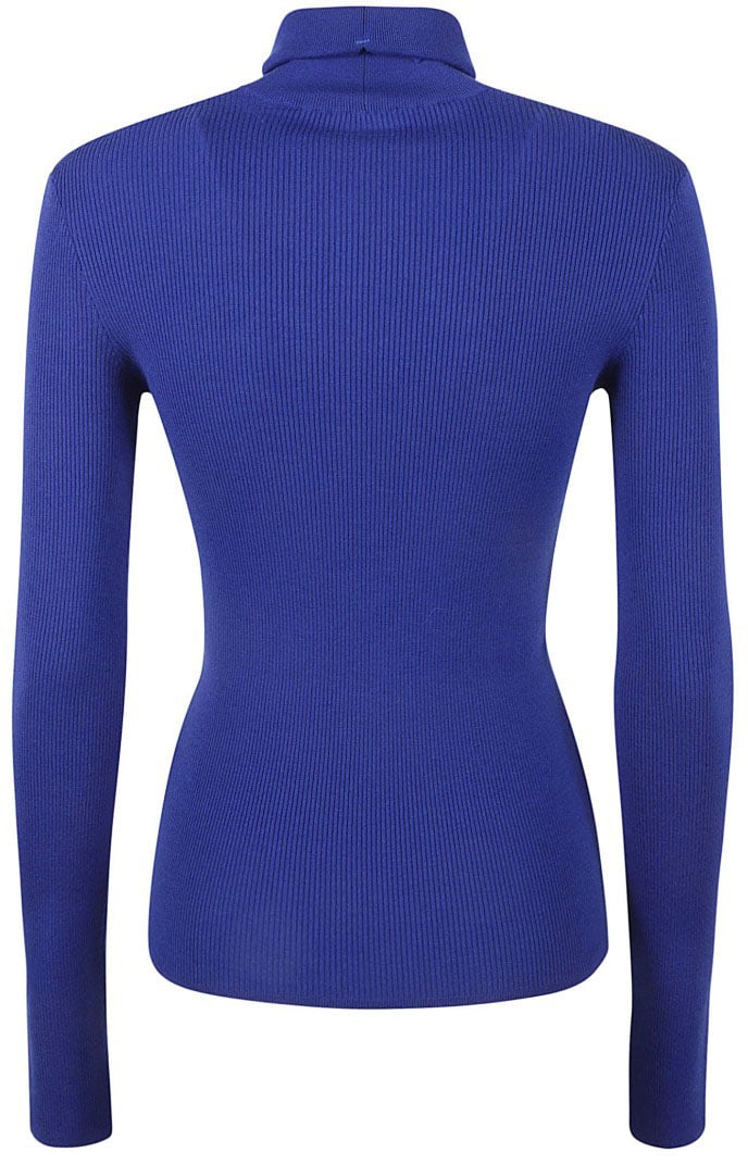 Burberry Fitted High Neck Sweater Blauw