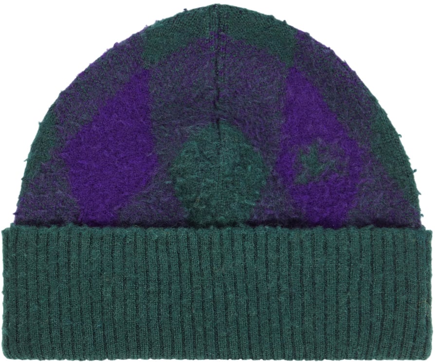 Burberry Argyle Knight Logo Wool Beanie Groen