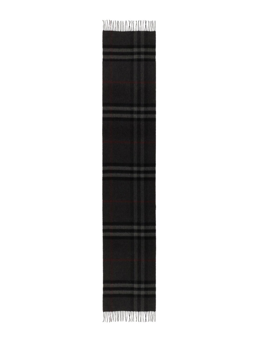 Burberry Neutrals Fringed Edges Cashmere Scarf Grijs