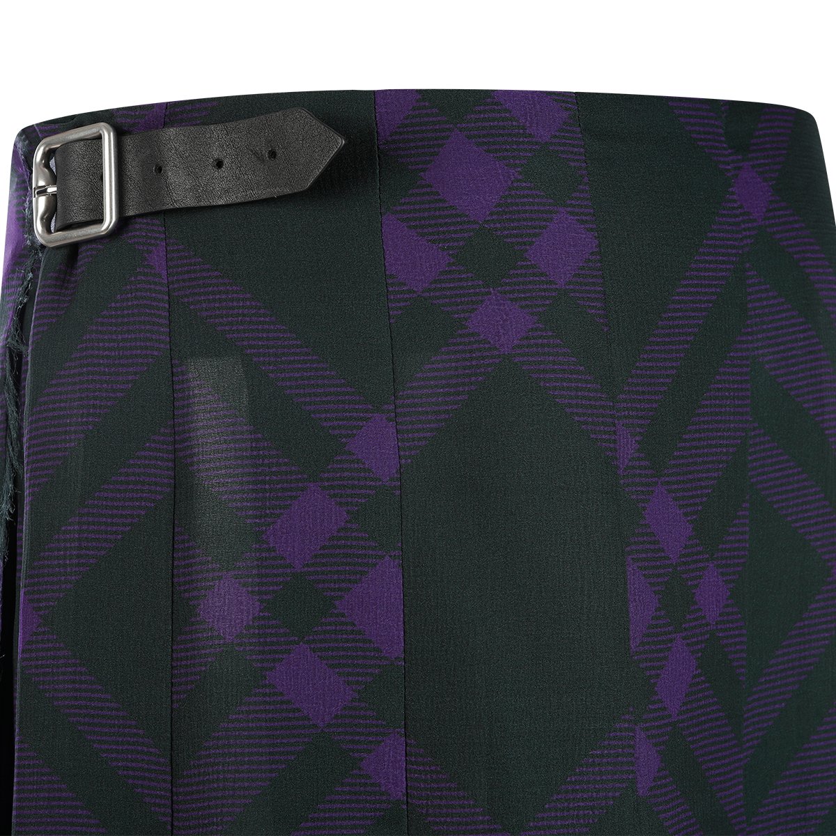Burberry Deep Royal Vintage Check Wool Midi Skirt Zwart