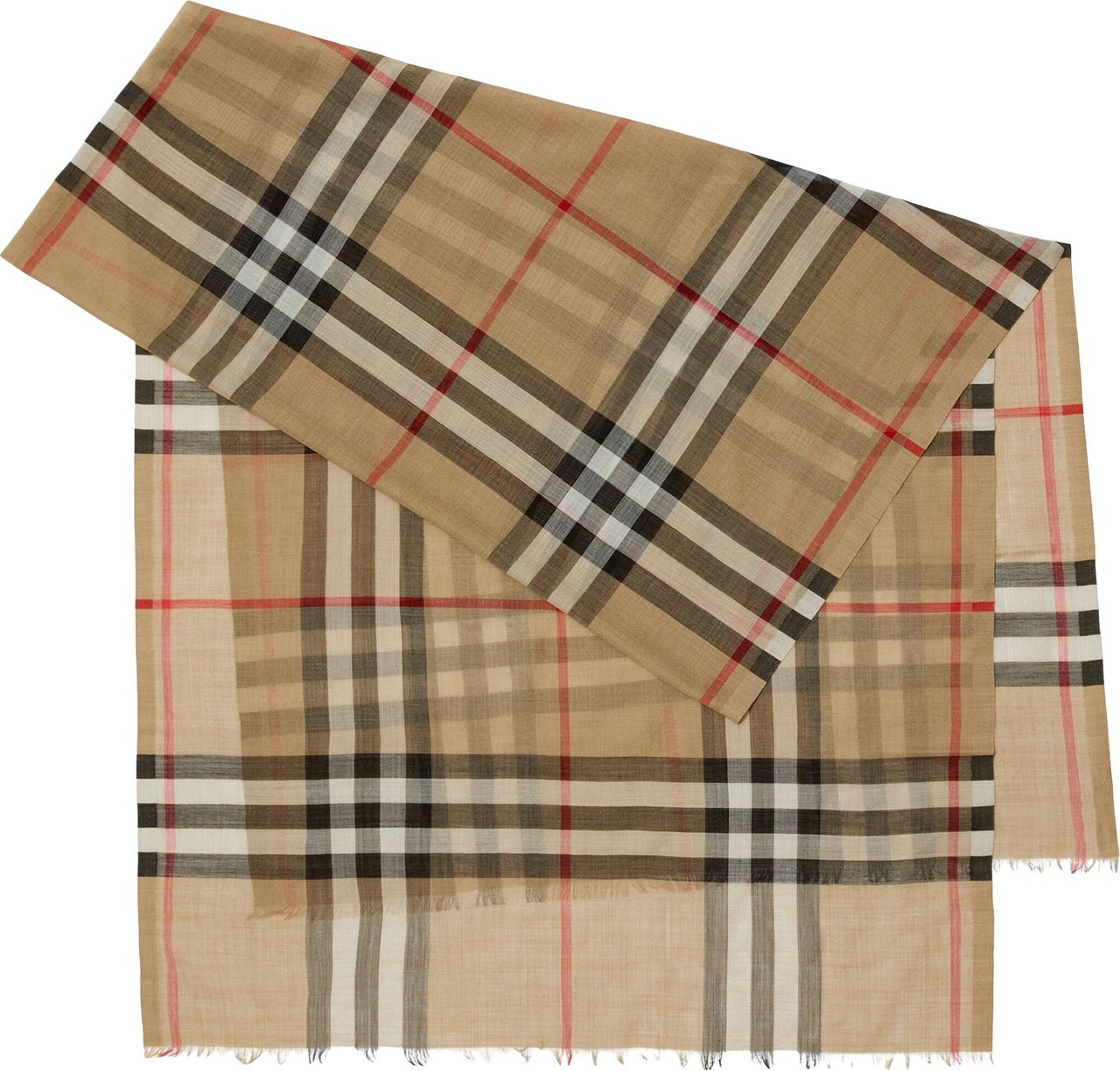 Burberry Beige Sciarpa In Lana Scarf Neutraal