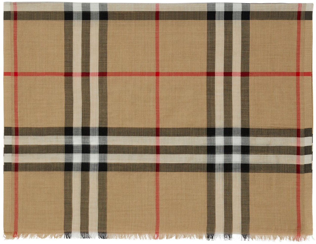 Burberry Beige Sciarpa In Lana Scarf Neutraal