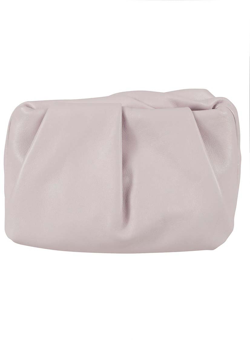 Burberry Sculptural Lamb Leather Bag With Textured Folds Paars