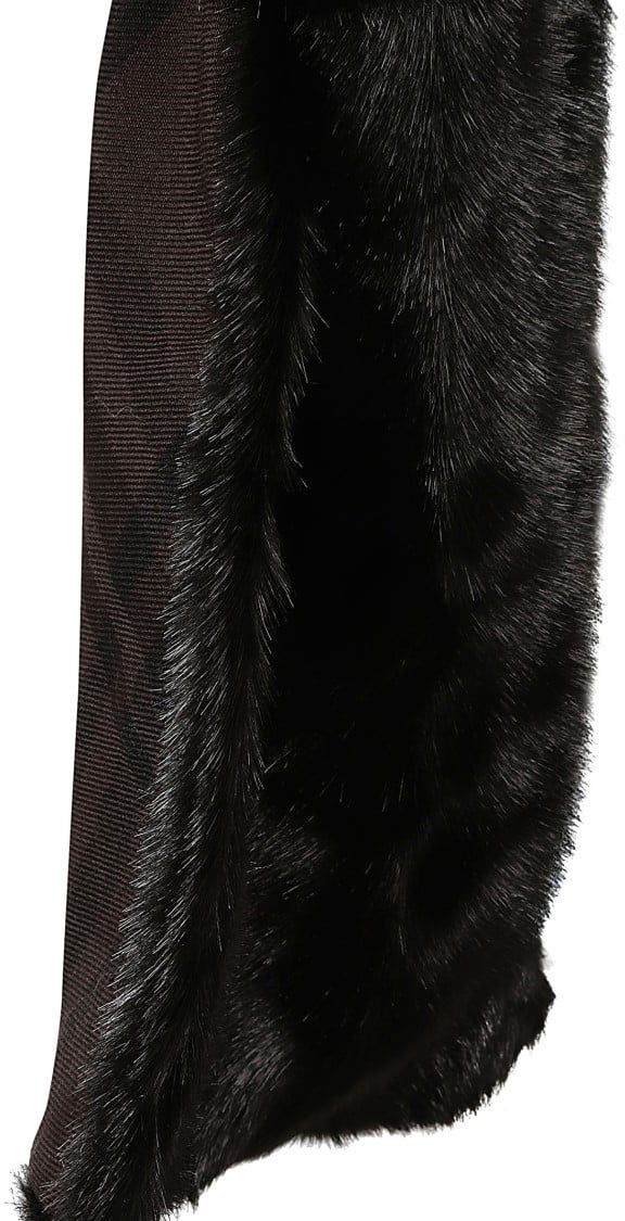 Burberry Faux Fur Black Scarf Zwart