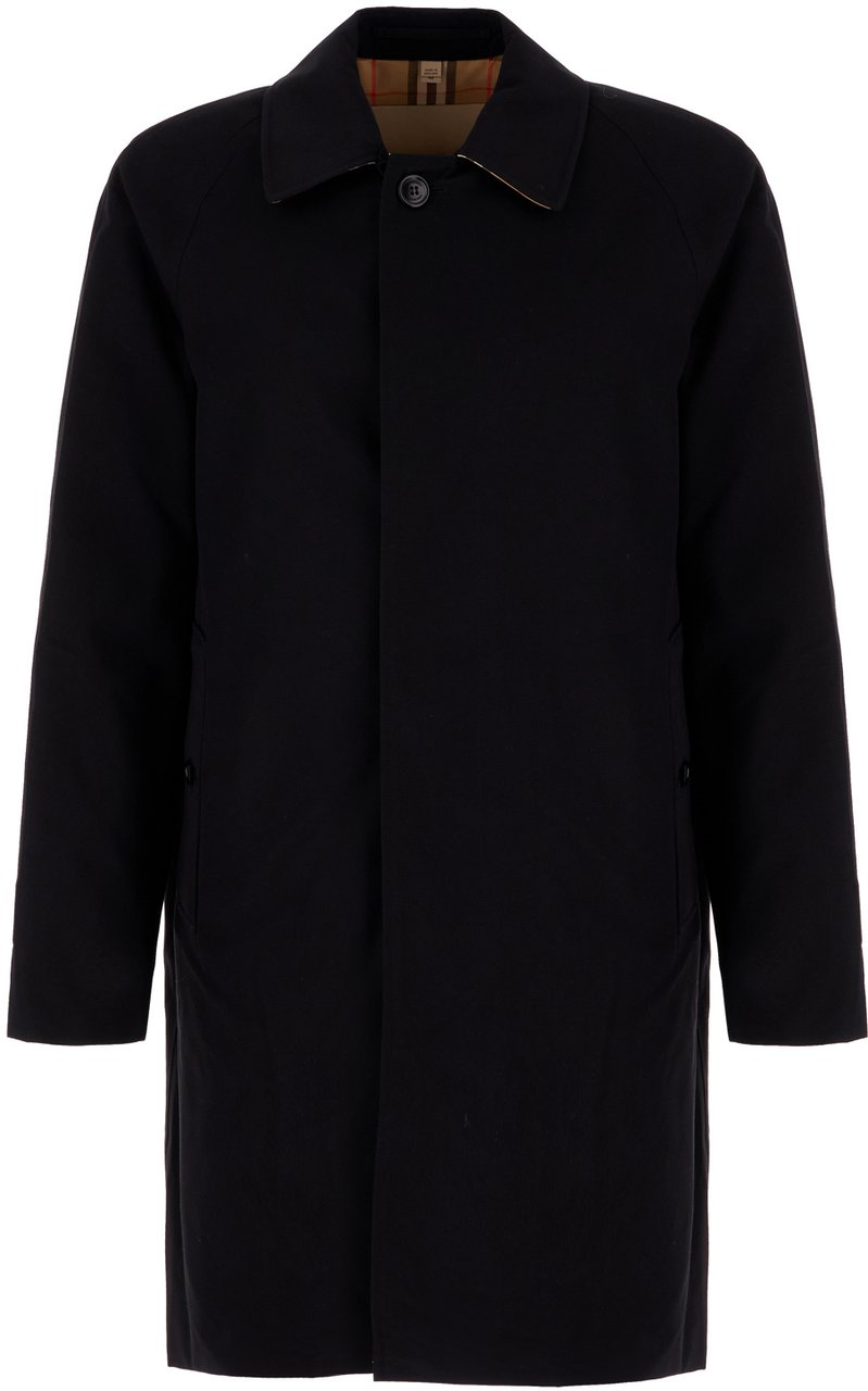Burberry Burberry Black cotton coat Zwart