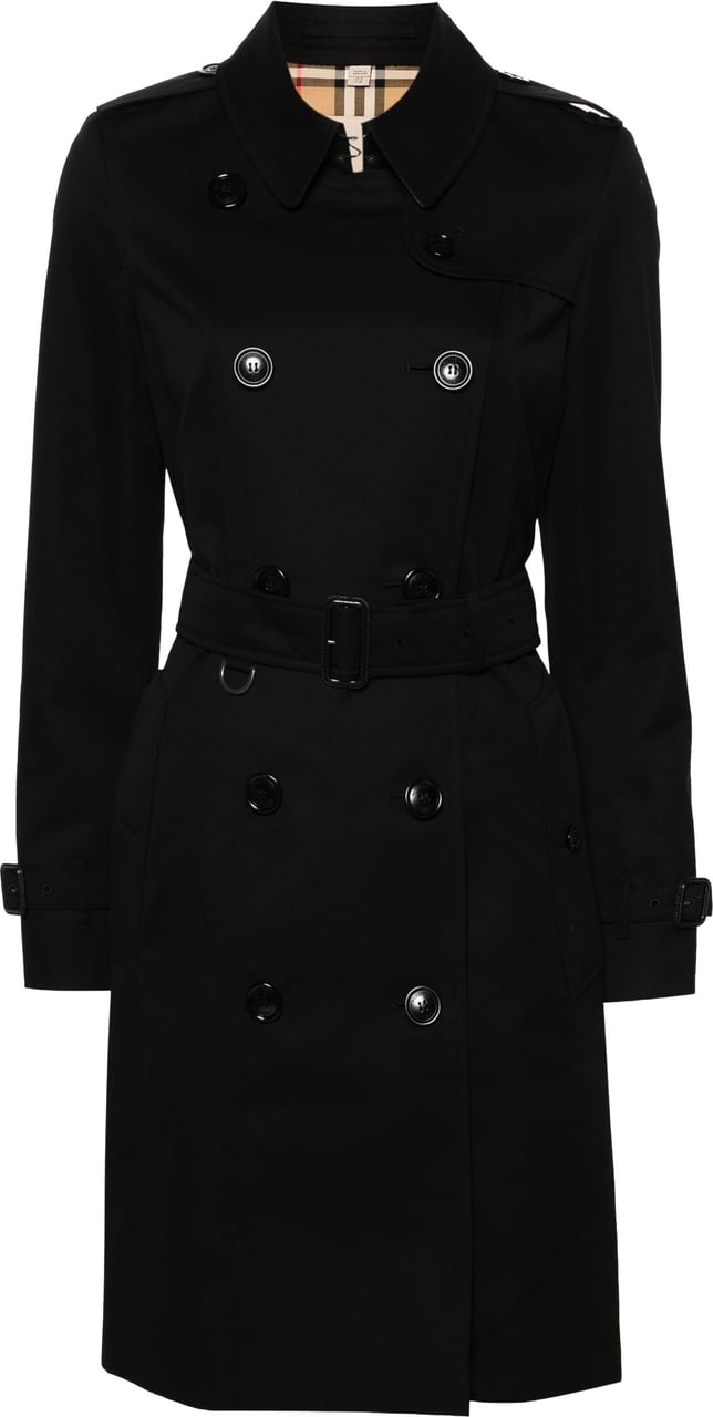 Burberry Chelsea Heritage Double-Breasted Trench Coat Zwart