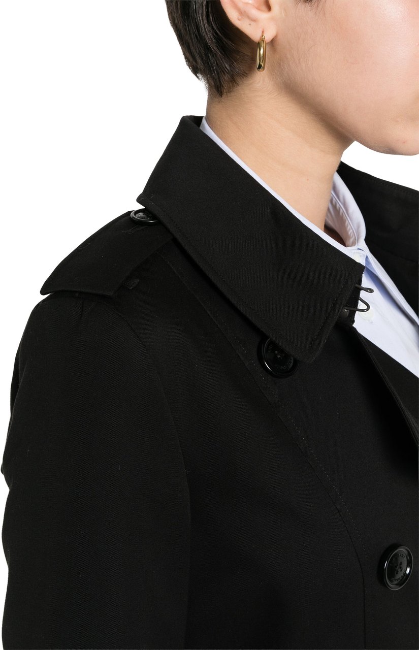 Burberry Chelsea Heritage Double-Breasted Trench Coat Zwart