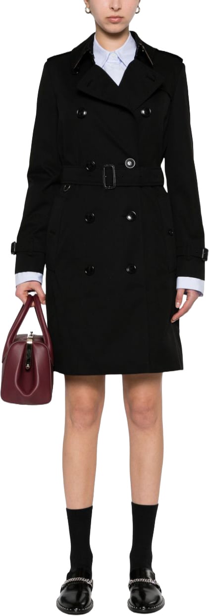 Burberry Coats Black Zwart