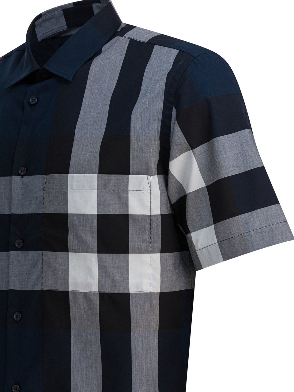Burberry "Check" Cotton shirt Blauw