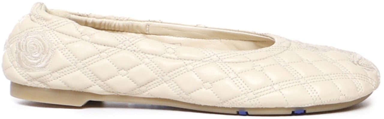 Burberry Burberry Sadler Leather Ballerina Flats Wit