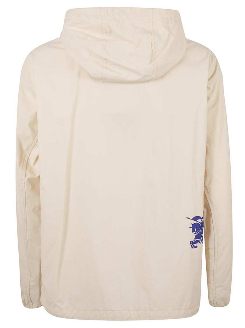 Burberry Hooded Lightweight Coat With Distinctive Logo Neutraal