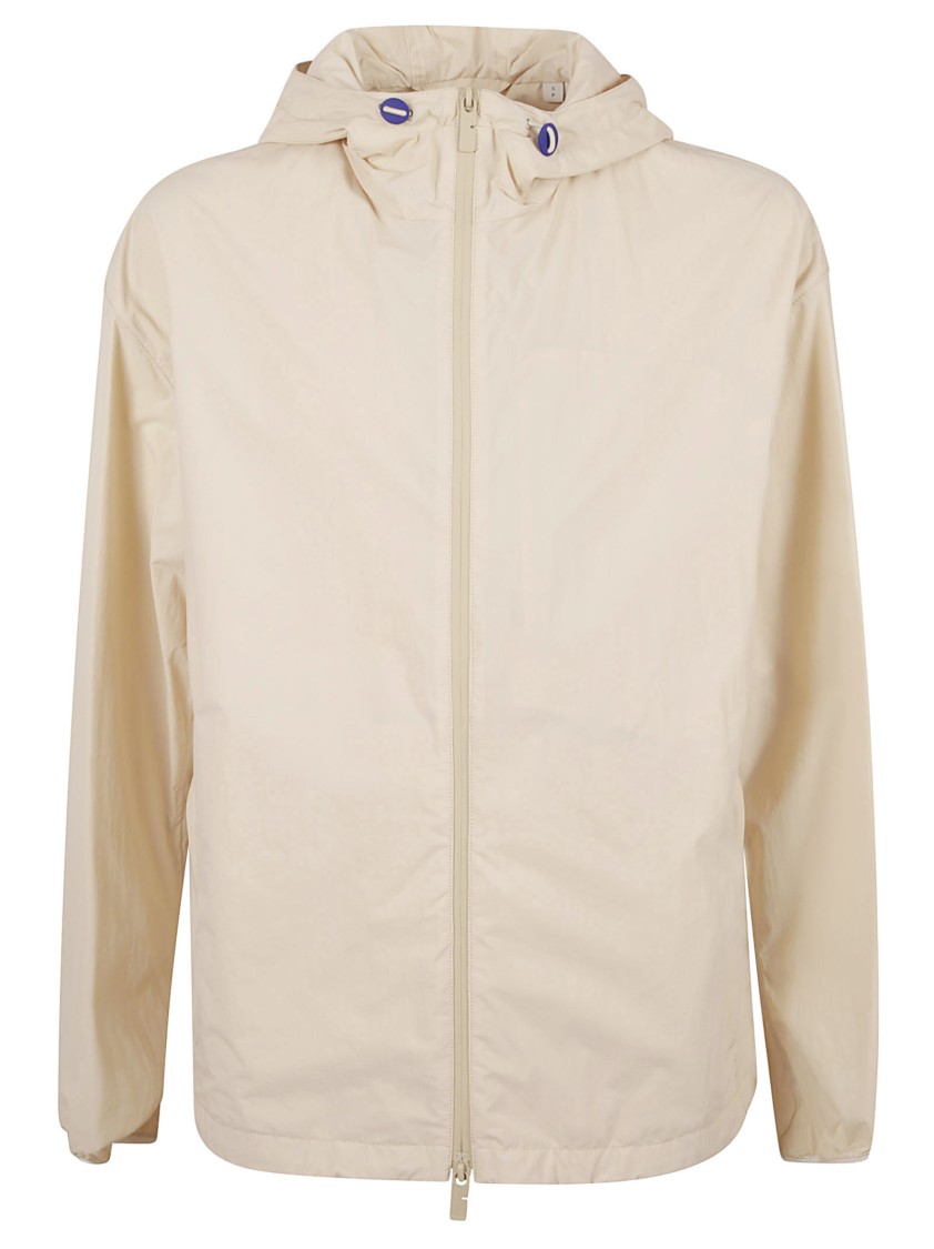 Burberry Hooded Lightweight Coat With Distinctive Logo Neutraal