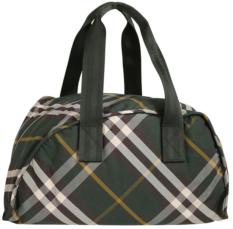 Burberry Structured Check Pattern Bag Groen