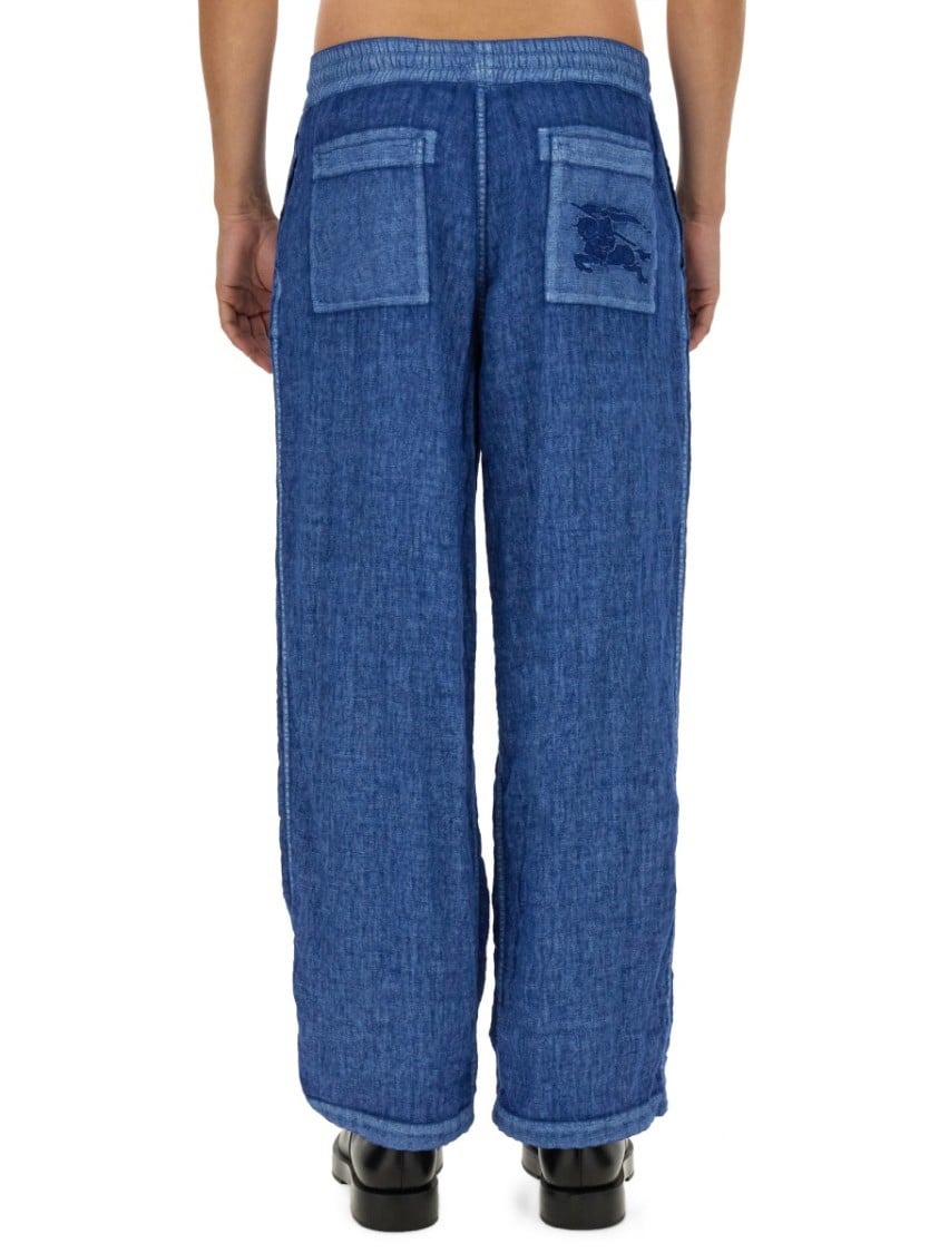 Burberry Relaxed Fit Wide Leg Pants Blauw