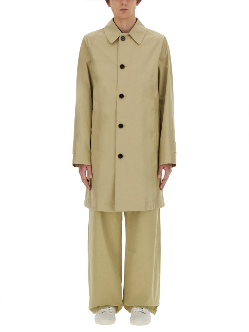 Burberry Cotton Trench Coat With Oversized Sleeves And Neutraal