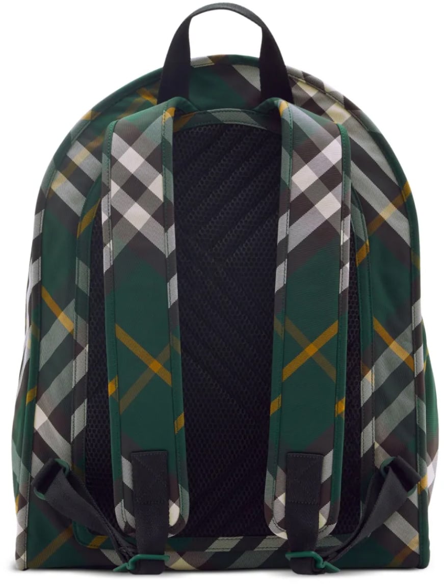 Burberry Shield Check Nylon Backpack Groen