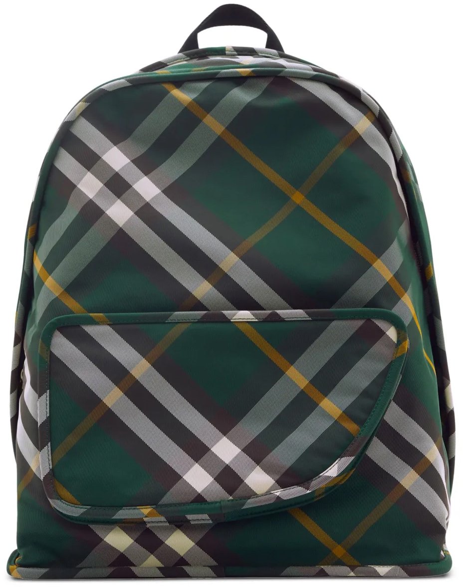 Burberry Shield Check Nylon Backpack Groen