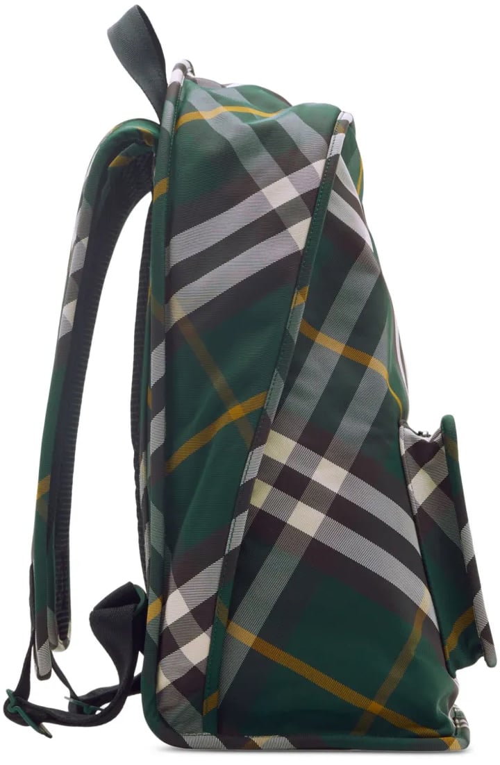 Burberry Shield Check Nylon Backpack Groen
