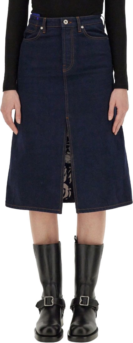 Burberry Denim Skirt Blauw