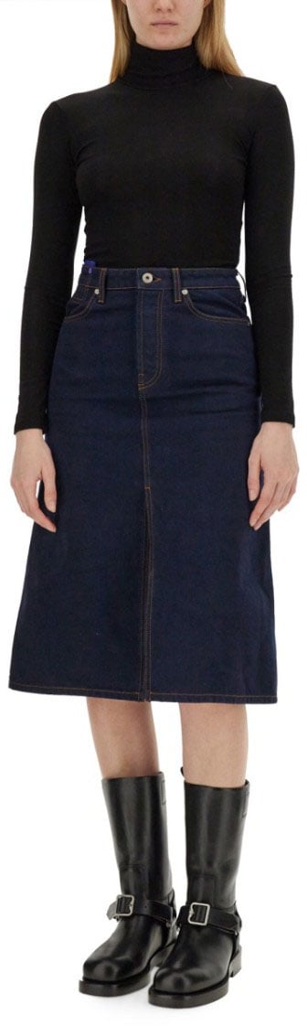 Burberry Denim Skirt Blauw
